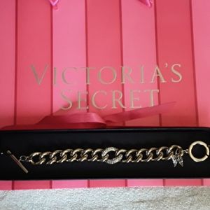 Victoria's Secret Gold Bracelet with Swarvorski  Crystals Jewelry Angel Wing